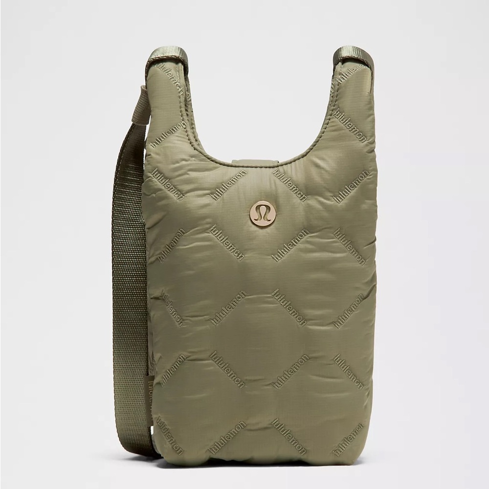 Lululemon Sage Green Quilted Crossbody Bag Quilty Pleasures Phone Bag 1L nwt